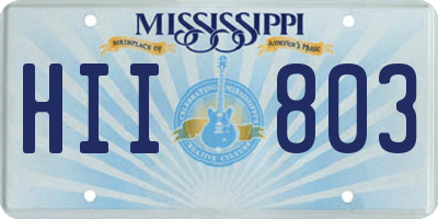 MS license plate HII803