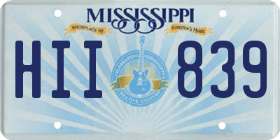 MS license plate HII839