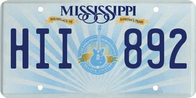 MS license plate HII892