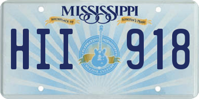 MS license plate HII918