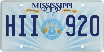 MS license plate HII920