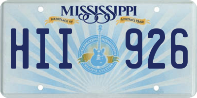 MS license plate HII926