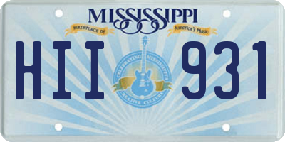 MS license plate HII931