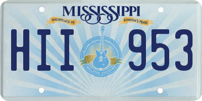 MS license plate HII953