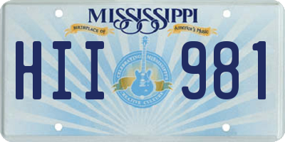 MS license plate HII981