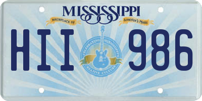 MS license plate HII986