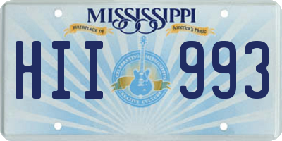 MS license plate HII993