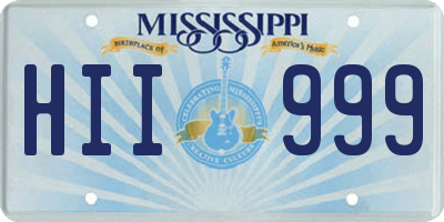 MS license plate HII999
