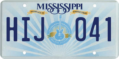 MS license plate HIJ041