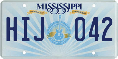 MS license plate HIJ042