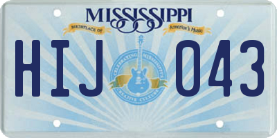 MS license plate HIJ043