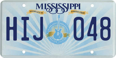 MS license plate HIJ048