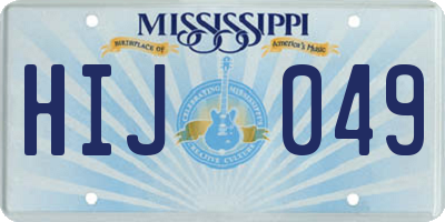 MS license plate HIJ049