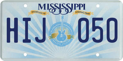 MS license plate HIJ050