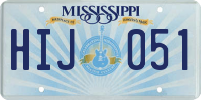 MS license plate HIJ051