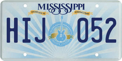 MS license plate HIJ052
