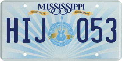 MS license plate HIJ053
