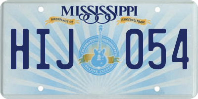 MS license plate HIJ054