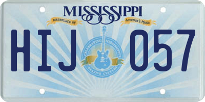 MS license plate HIJ057