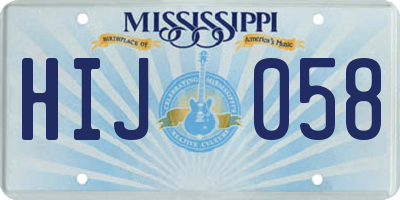 MS license plate HIJ058