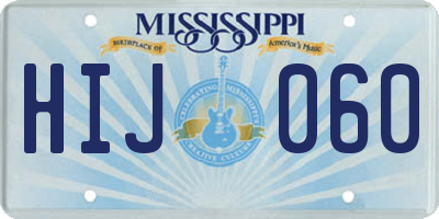 MS license plate HIJ060