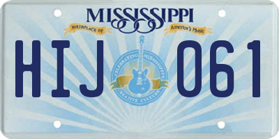 MS license plate HIJ061