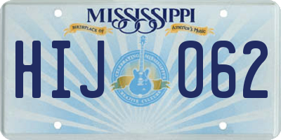 MS license plate HIJ062