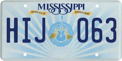 MS license plate HIJ063