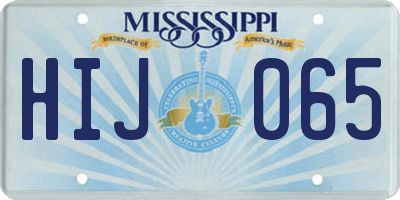 MS license plate HIJ065