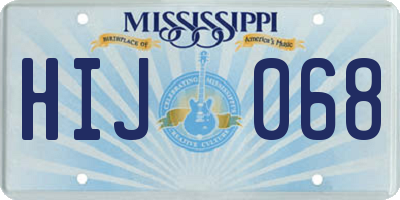 MS license plate HIJ068