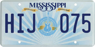 MS license plate HIJ075