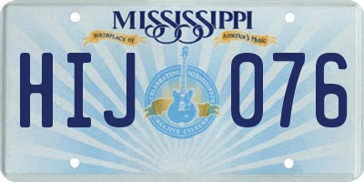 MS license plate HIJ076