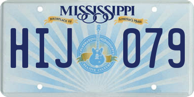 MS license plate HIJ079