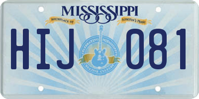 MS license plate HIJ081