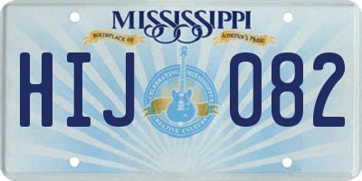 MS license plate HIJ082