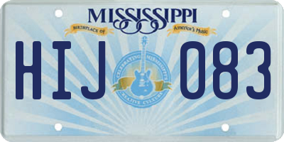 MS license plate HIJ083