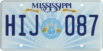 MS license plate HIJ087