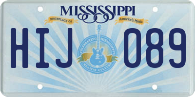MS license plate HIJ089