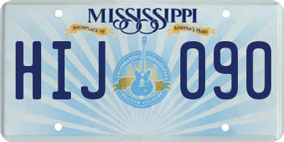 MS license plate HIJ090