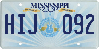 MS license plate HIJ092