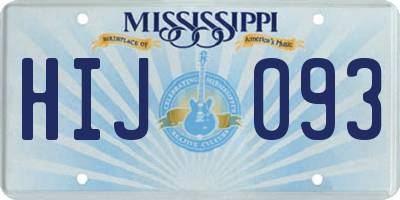 MS license plate HIJ093