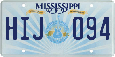 MS license plate HIJ094