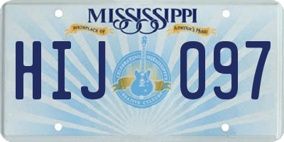MS license plate HIJ097