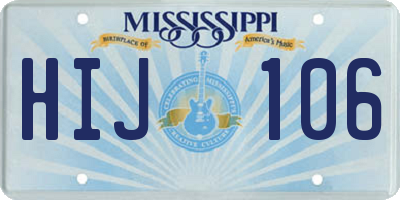 MS license plate HIJ106