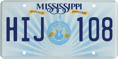 MS license plate HIJ108