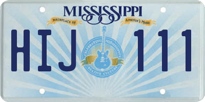 MS license plate HIJ111