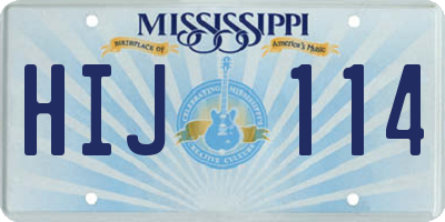 MS license plate HIJ114