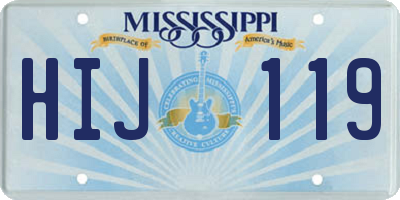 MS license plate HIJ119