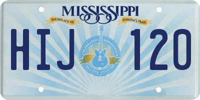 MS license plate HIJ120
