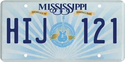 MS license plate HIJ121